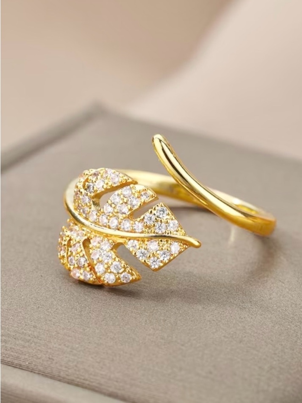 NEW Adjustable Gold Leaf Wrap Ring